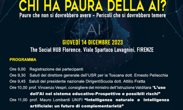 Join the insightful regional convention on the future of AI in education: “Who's Afraid of AI? Fears We Shouldn't Have – Dangers We Should Fear.” Scheduled for December 14, 2023, at The Social HUB Florence.