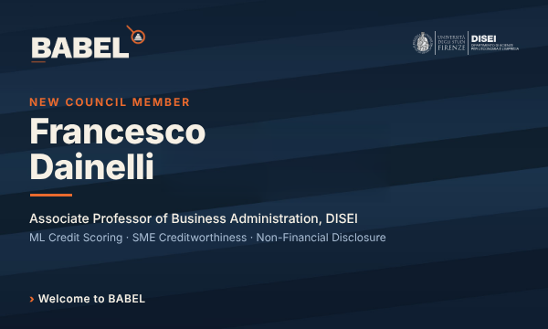 Francesco Dainelli joins the BABEL Council.