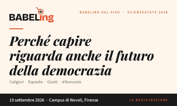 BABELing dal vivo: online la registrazione dell'incontro del 15 settembre.