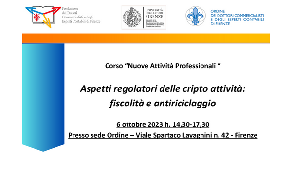 Dr Travia and Dr Majorana @The Fondazione dei Dottori Commercialisti e degli Esperti Contabili di Firenze partnering with BABEL to host a seminar on taxation and anti-money laundering of cryptoassets