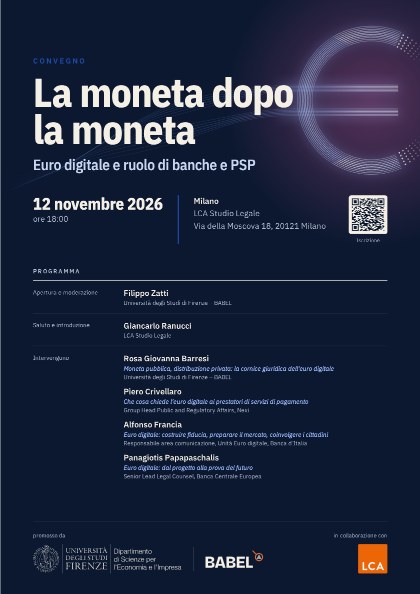 Locandina del convegno &laquo;La moneta dopo la moneta&raquo;